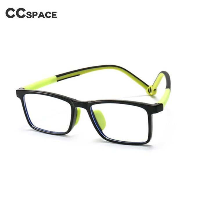 CCspace Unisex Youth Full Rim Square Silicone Eyeglasses 54673 Full Rim CCspace