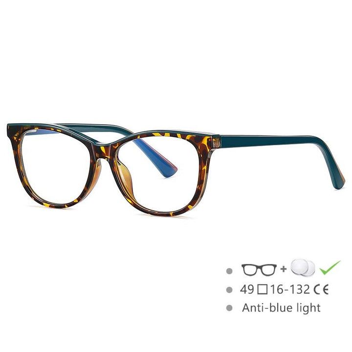 CCspace Youth's Unisex Full Rim Square Tr 90 Titanium Eyeglasses 54524 Full Rim CCspace China leopard