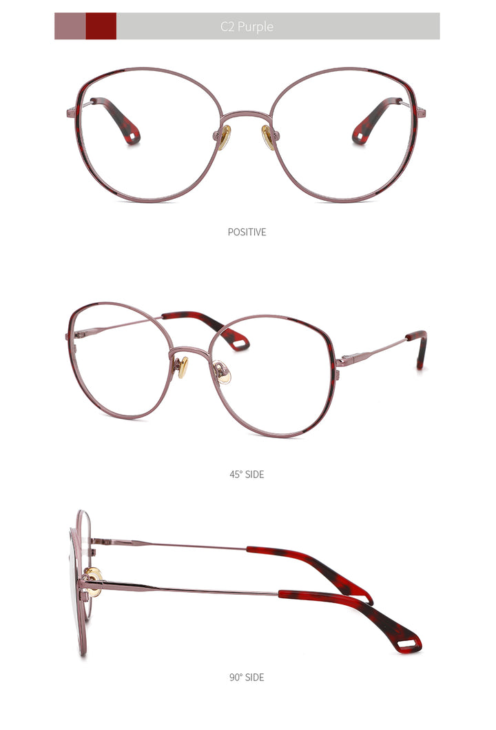 Kansept Women's Full Rim Round Stainless Steel Frame Eyeglasses Oq1003 Full Rim Kansept