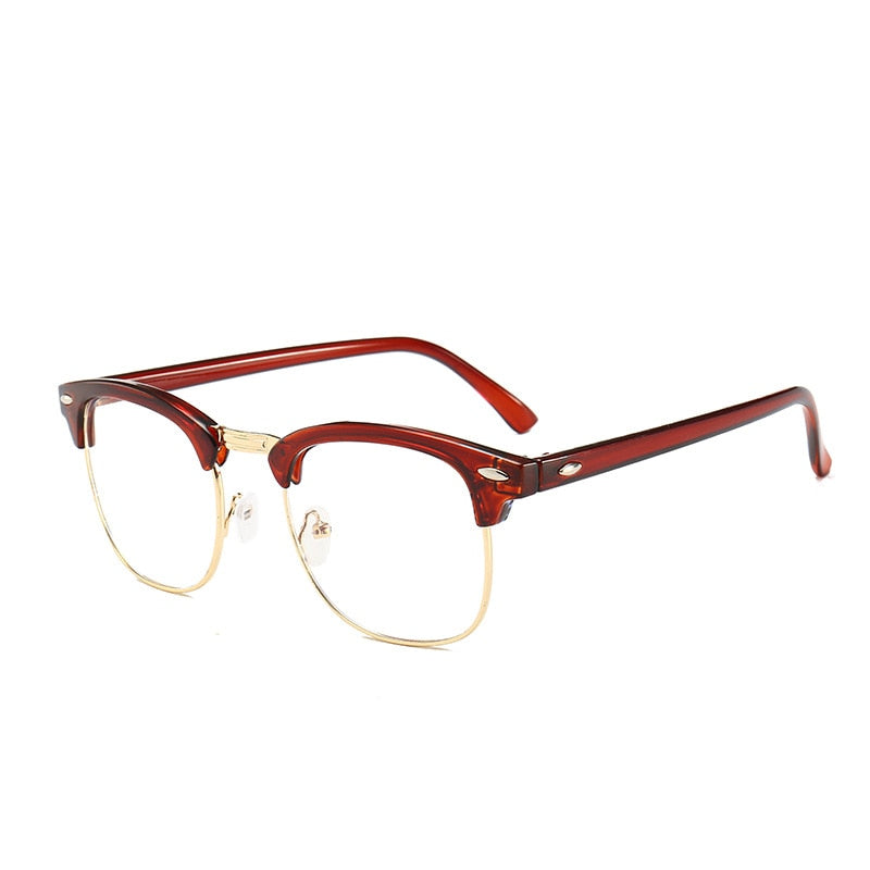 CCspace Unisex Full Rim Square Tr 90 Eyeglasses 54622 Full Rim CCspace China Tea-gold