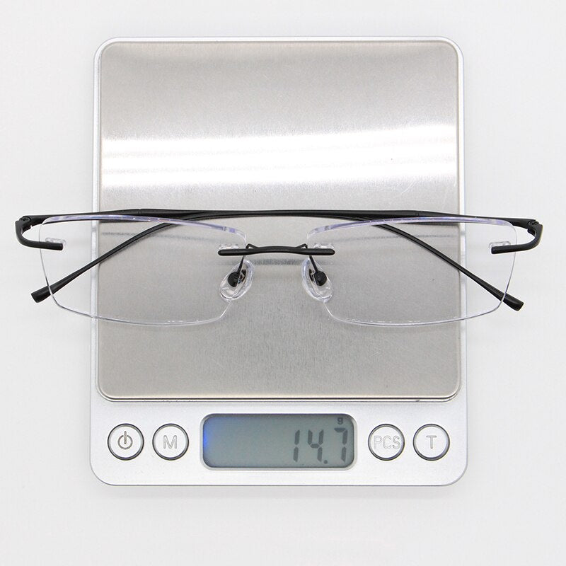 Bclear Unisex Rimless Square Titanium Frame Eyeglasses My632 Rimless Bclear