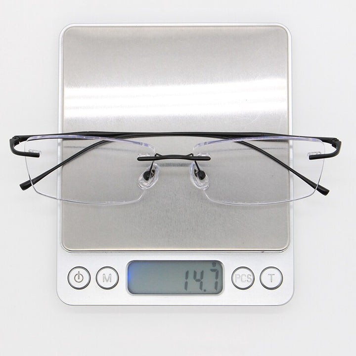 Bclear Unisex Rimless Square Titanium Frame Eyeglasses My632 Rimless Bclear