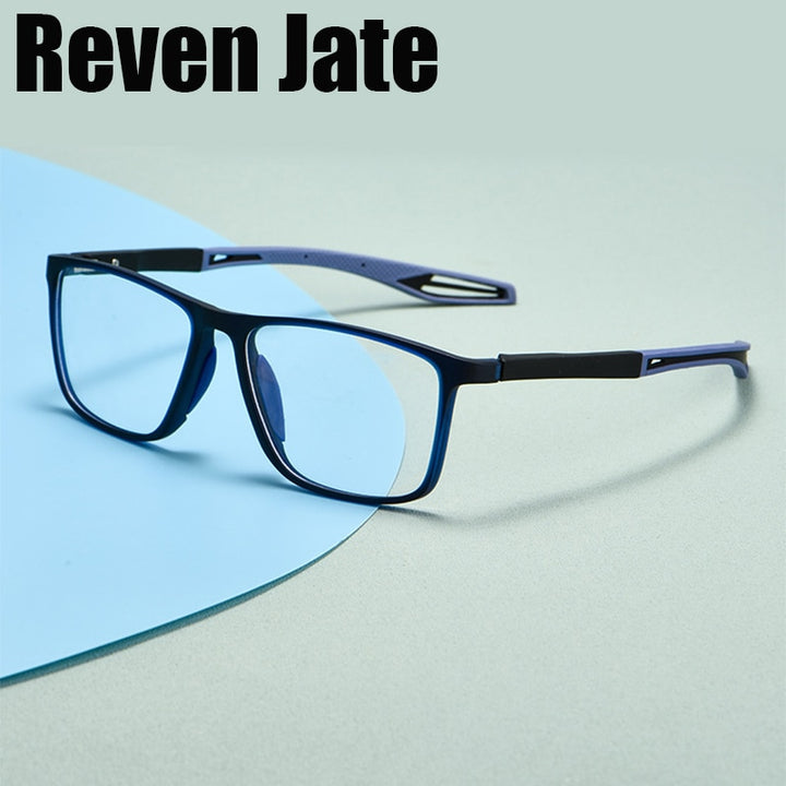 Reven Jate Unisex Full Rim Square Tr 90 Sport Eyeglasses 1019r Full Rim Reven Jate