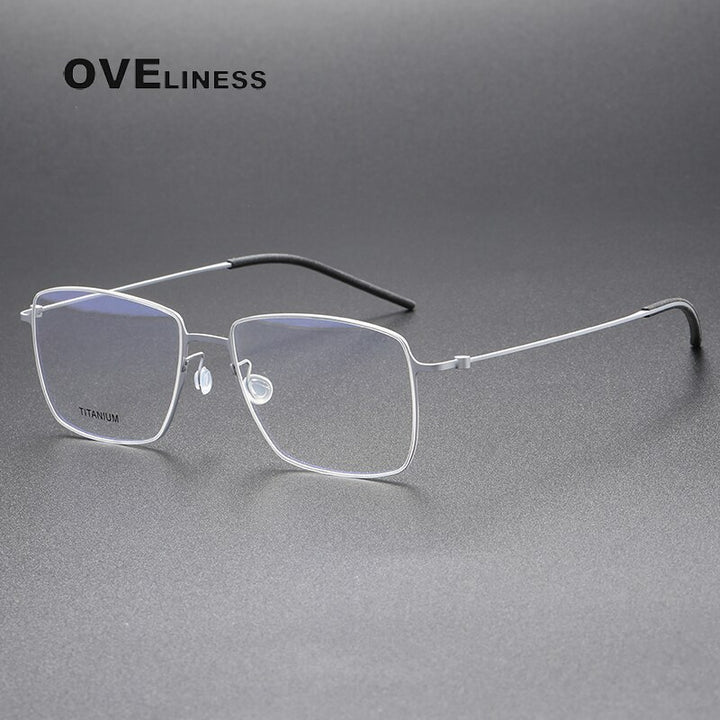 Oveliness Unisex Full Rim Square Titanium Eyeglasses 5508 Full Rim Oveliness silver