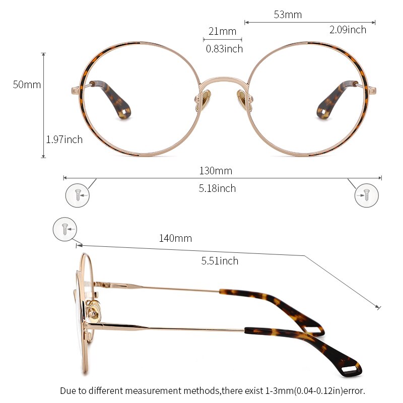 Kansept Women's Full Rim Round Stainless Steel Frame Eyeglasses Oq1004 Full Rim Kansept