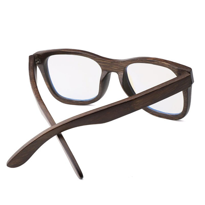 Hdcrafter Men's Full Rim Square Wood Eyeglasses 5677 Full Rim Hdcrafter Eyeglasses   