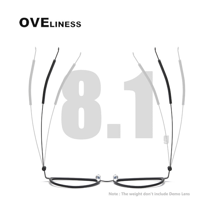 Oveliness Unisex Full Rim Round Screwless Titanium Eyeglasses 9737 Full Rim Oveliness