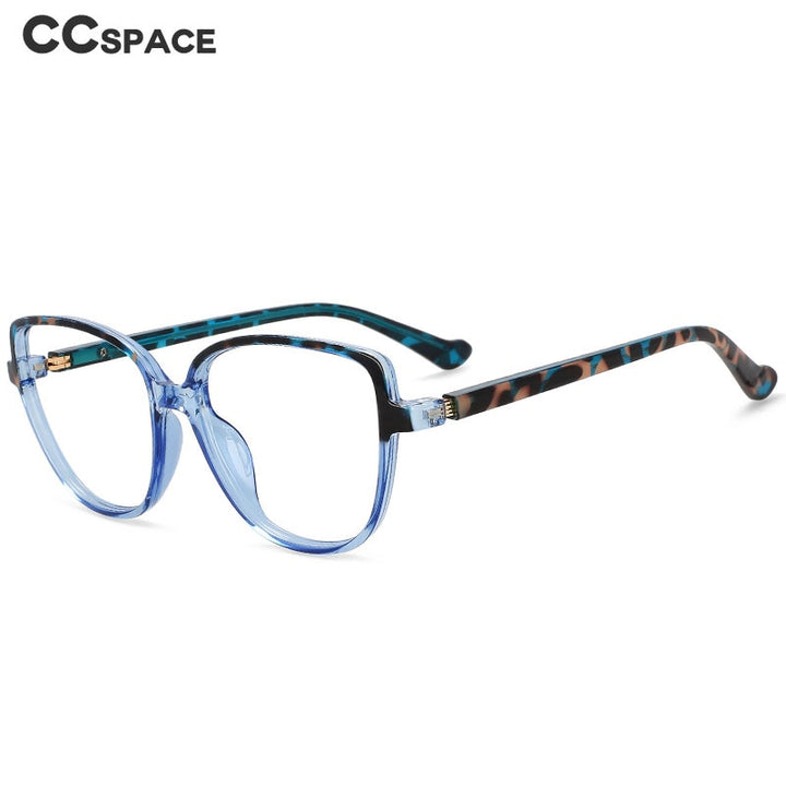 CCspace Unisex Full Rim Square Cat Eye Tr 90 Titanium Eyeglasses 55682 Full Rim CCspace