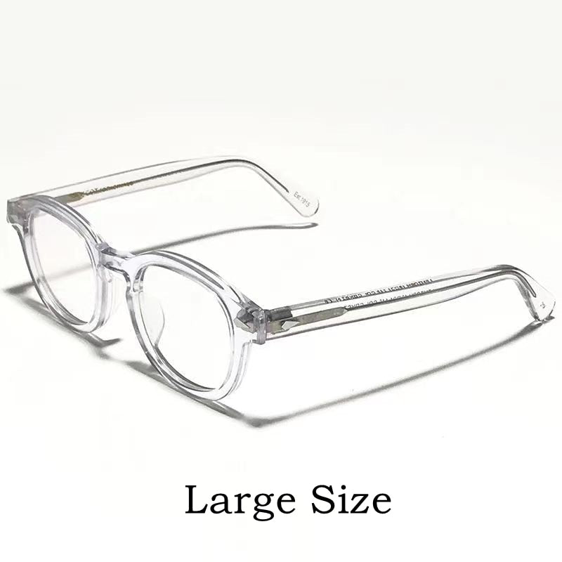Yimaruili Unisex Full Rim Round Acetate Eyeglasses Three Sizes Y1915 Full Rim Yimaruili Eyeglasses L Transparent