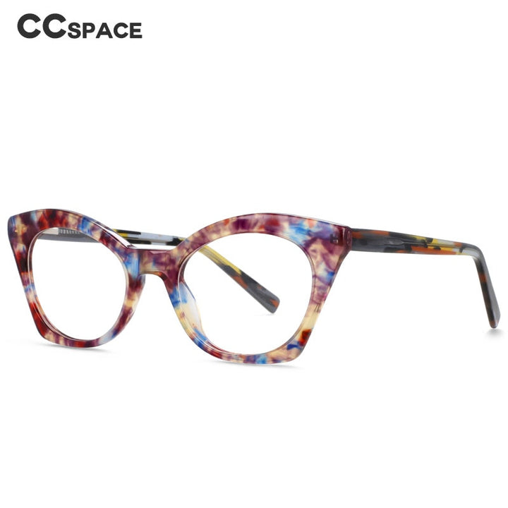 CCspace Unisex Full Rim Square Cat Eye Acetate Eyeglasses 55357 Full Rim CCspace
