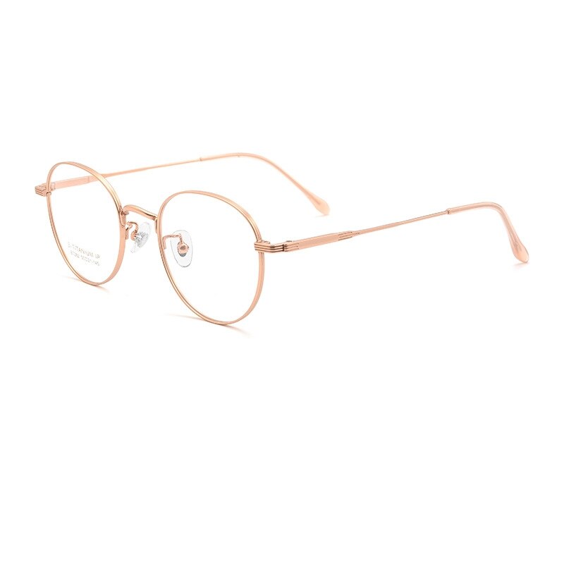 Yimaruili Unisex Full Rim Polygonal Titanium Eyeglasses Bt082t Full Rim Yimaruili Eyeglasses Rose Gold