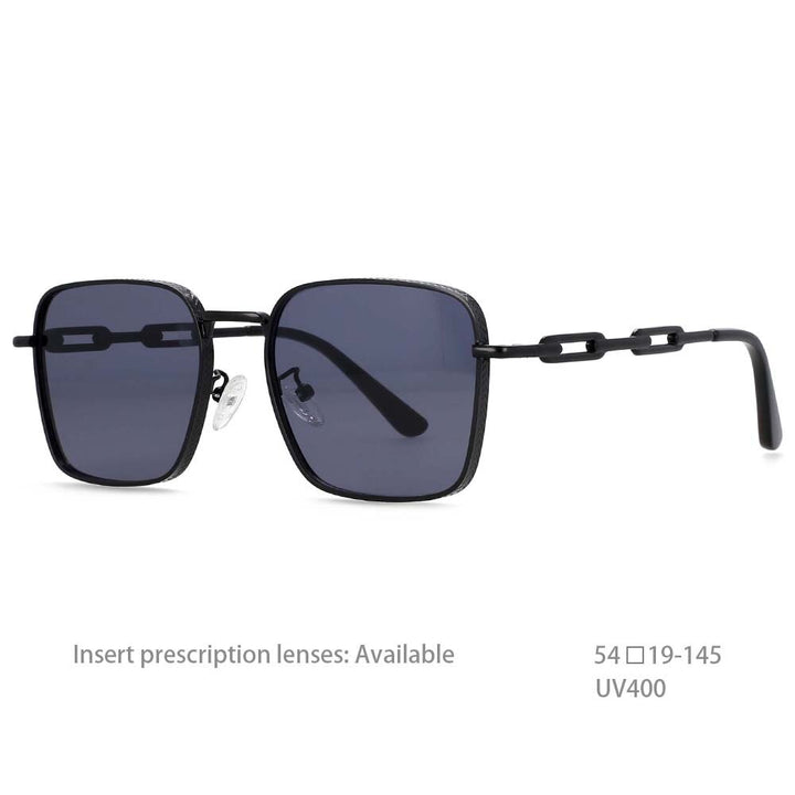 CCspace Unisex Full Rim Rectangle Resin Alloy Frame Sunglasses 54448 Sunglasses CCspace Sunglasses black China 54448