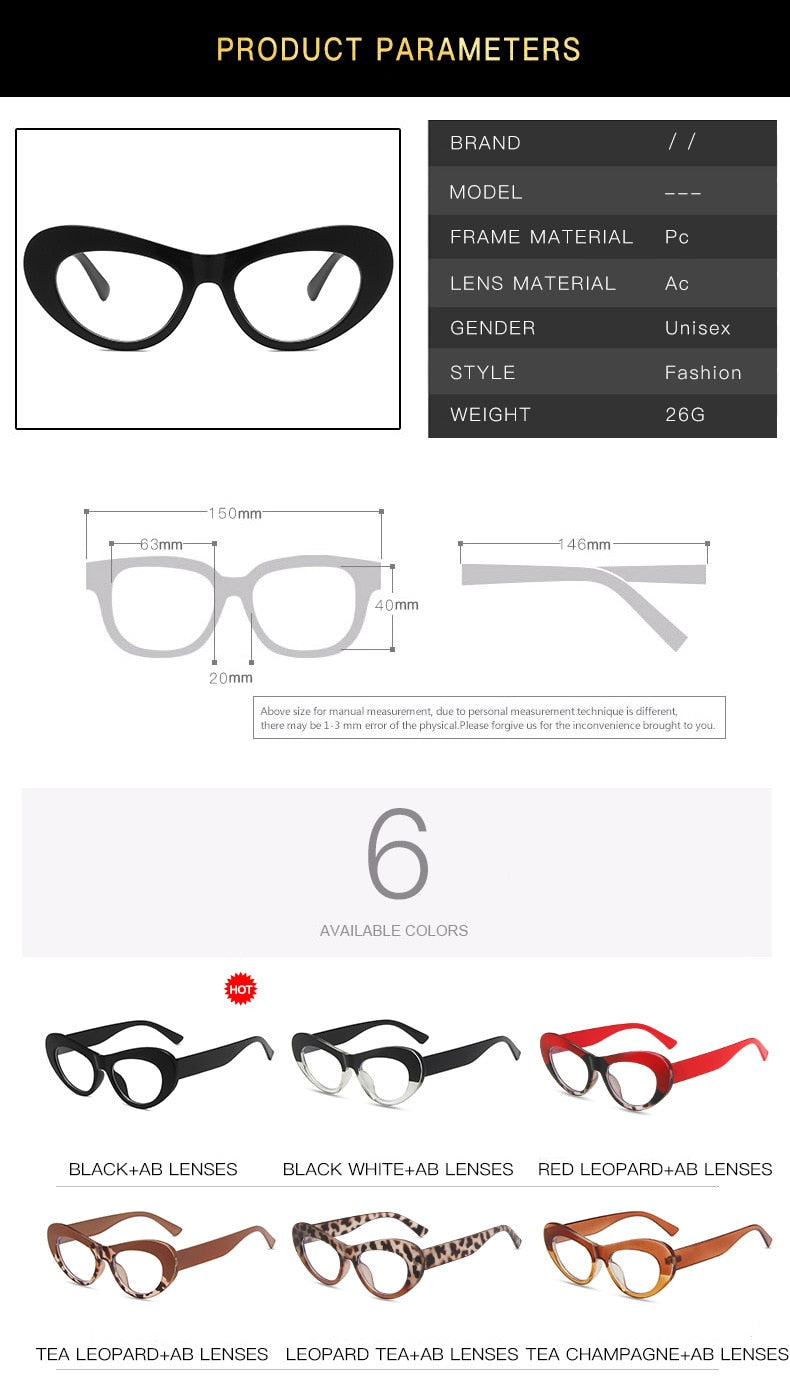 CCspace Women's Full Rim Big Cat Eye Acetate Titanium Eyeglasses 55514 Full Rim CCspace
