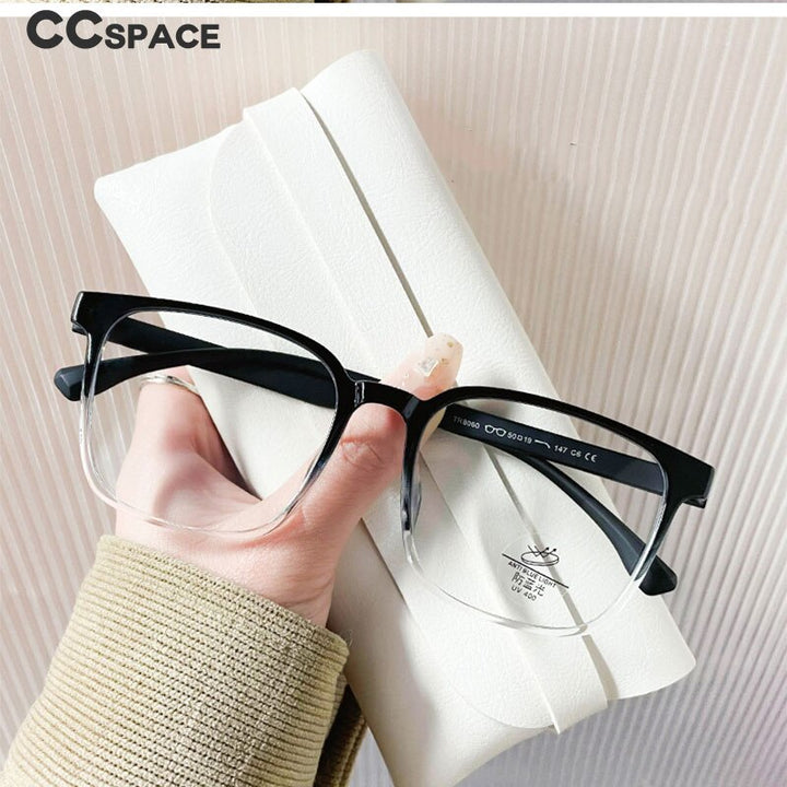 CCspace Unisex Full Rim Square Tr 90 Titanium Eyeglasses 55898 Full Rim CCspace