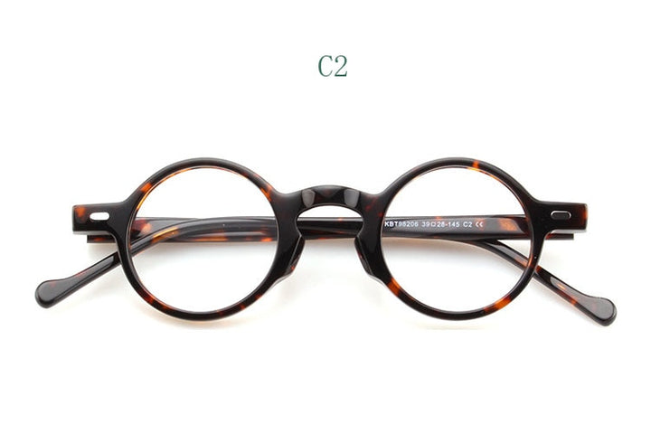 Yujo Unisex Full Rim Small Round Acetate Fiber Eyeglasses Y077 Full Rim Yujo C2 China