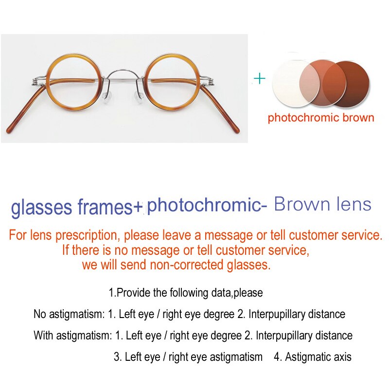 Yujo Unisex Full Rim Round Acetate Stainless Steel 32mm Eyeglasses Y060 Full Rim Yujo C5 China