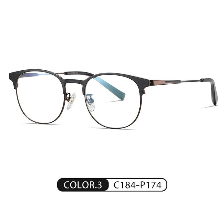 Bclear Unisex Full Rim Round Square Tr 90 Titanium Eyeglasses Wdpt906 Full Rim Bclear C 3