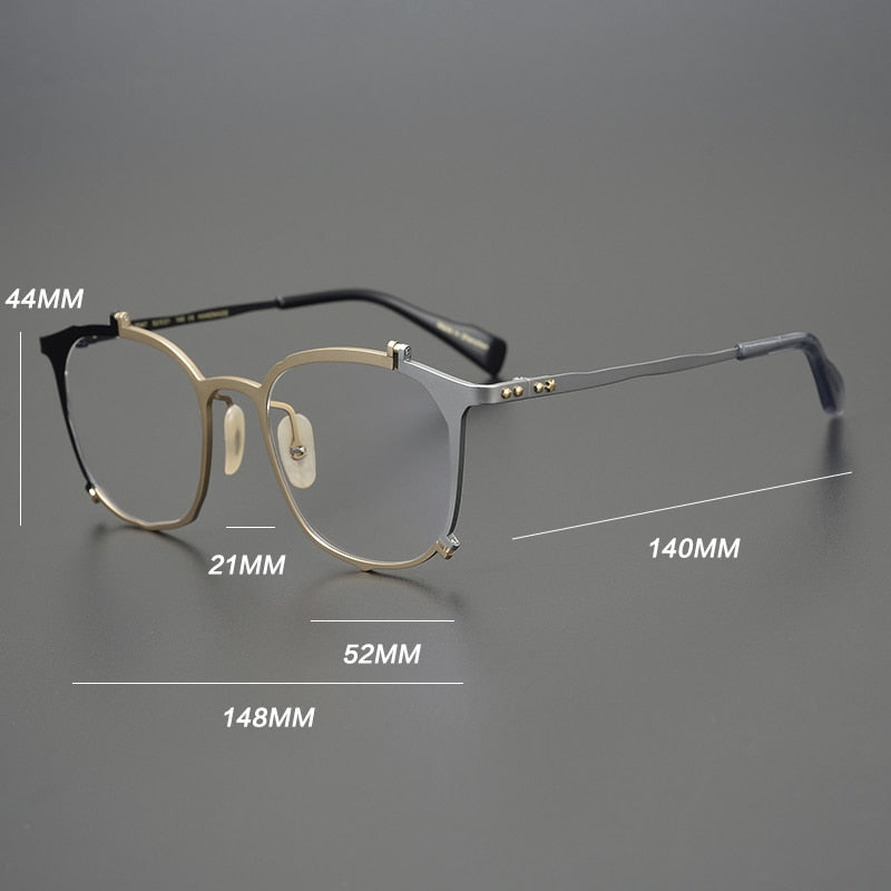 Gatenac Unisex Full Rim Irregular Square Titanium Eyeglasses Gxyj867 Full Rim Gatenac