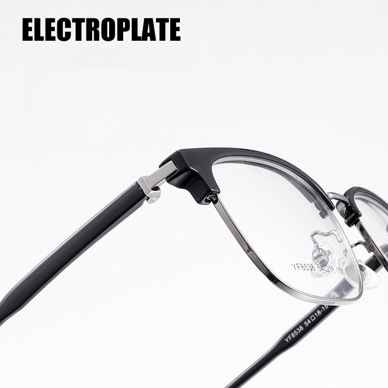 Yimaruili Men's Full Rim Square Acetate Alloy 8538YF Full Rim Yimaruili Eyeglasses