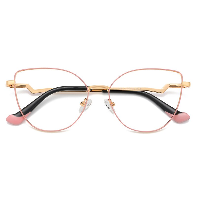 Hotony Unisex Full Rim Cat Eye Alloy Frame Eyeglasses 3043 Full Rim Hotony C1