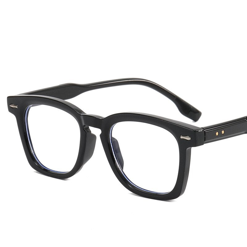 CCspace Unisex Full Rim Square Acetate Eyeglasses 55547 Full Rim CCspace Black China