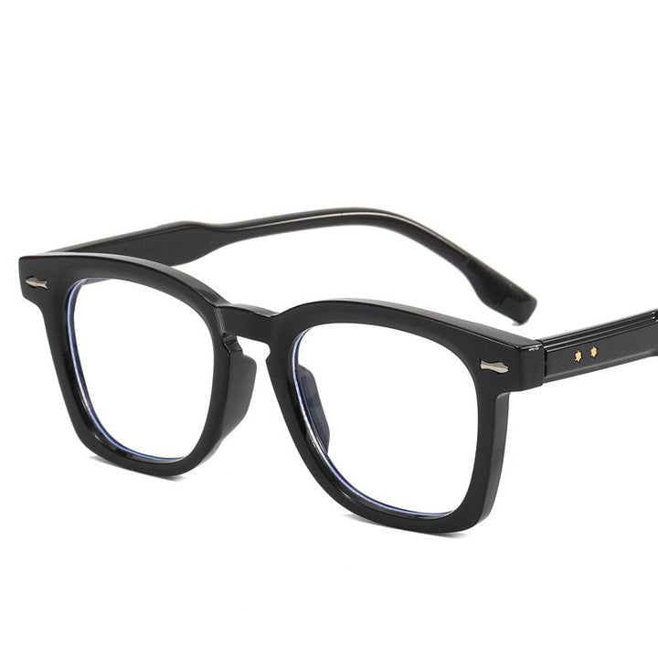 CCspace Unisex Full Rim Square Acetate Eyeglasses 55547 Full Rim CCspace Black China
