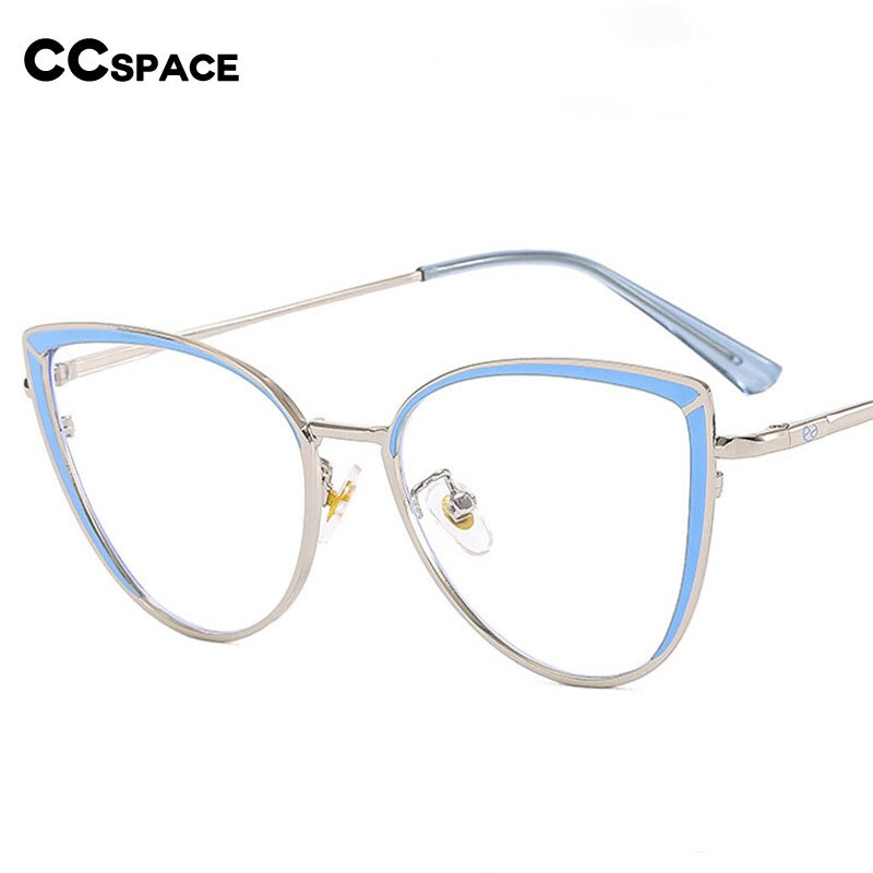 CCspace Women's Full Rim Square Cat Eye Acetate Alloy Eyeglasses 54550 Full Rim CCspace