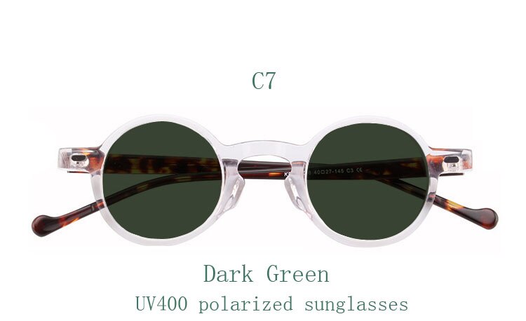 Yujo Unisex Full Rim Small Round Acetate Fiber Eyeglasses Y077 Full Rim Yujo C7 China