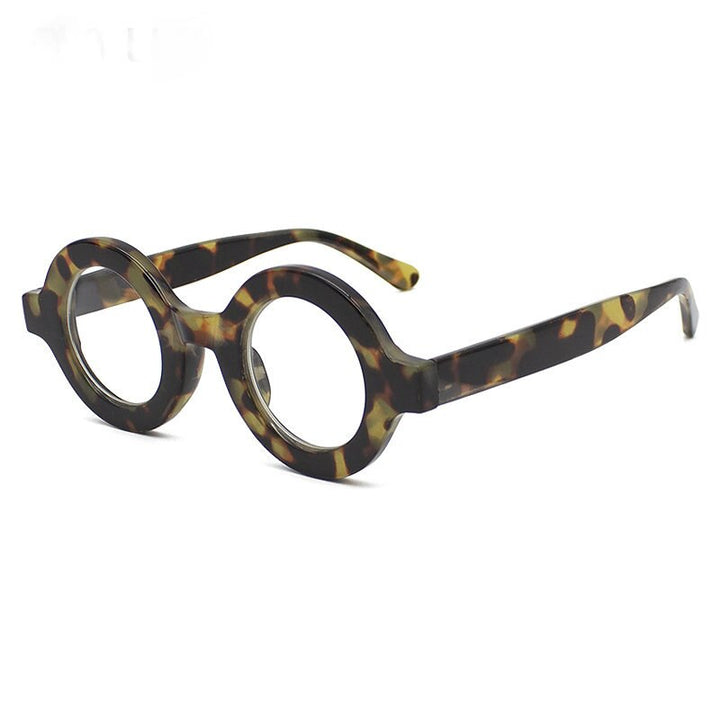 CCspace Unisex Full Rim Round Acetate Eyeglasses 55513 Full Rim CCspace China C2Leopard