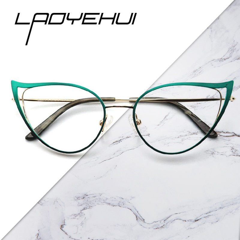 Laoyehui Women's Full Rim Cat Eye Alloy Frame Reading Glasses Anti Blue Light 90161 Reading Glasses Laoyehui