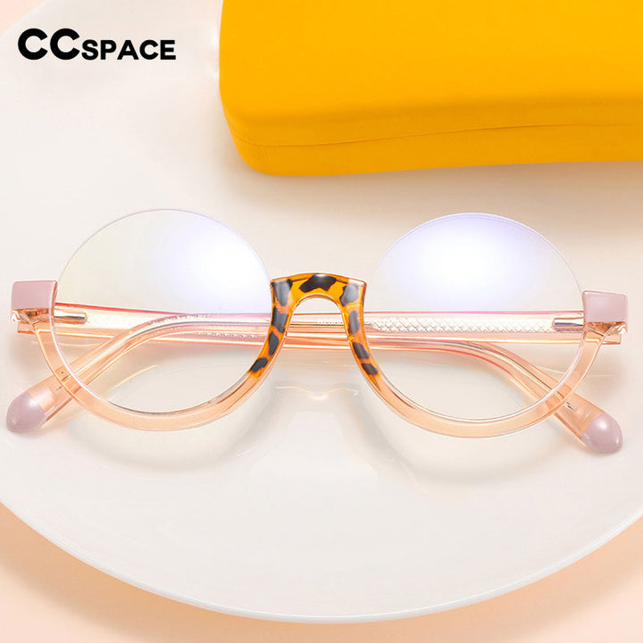 CCspace Unisex Semi Rim Round Tr 90 Titanium Eyeglasses 55611 Semi Rim CCspace
