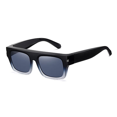Ralferty Unisex Full Rim Square Tr 90 Acetate Polarized Overlay Sunglasses D7527 Clip On Sunglasses Ralferty C684 Blue China As picture
