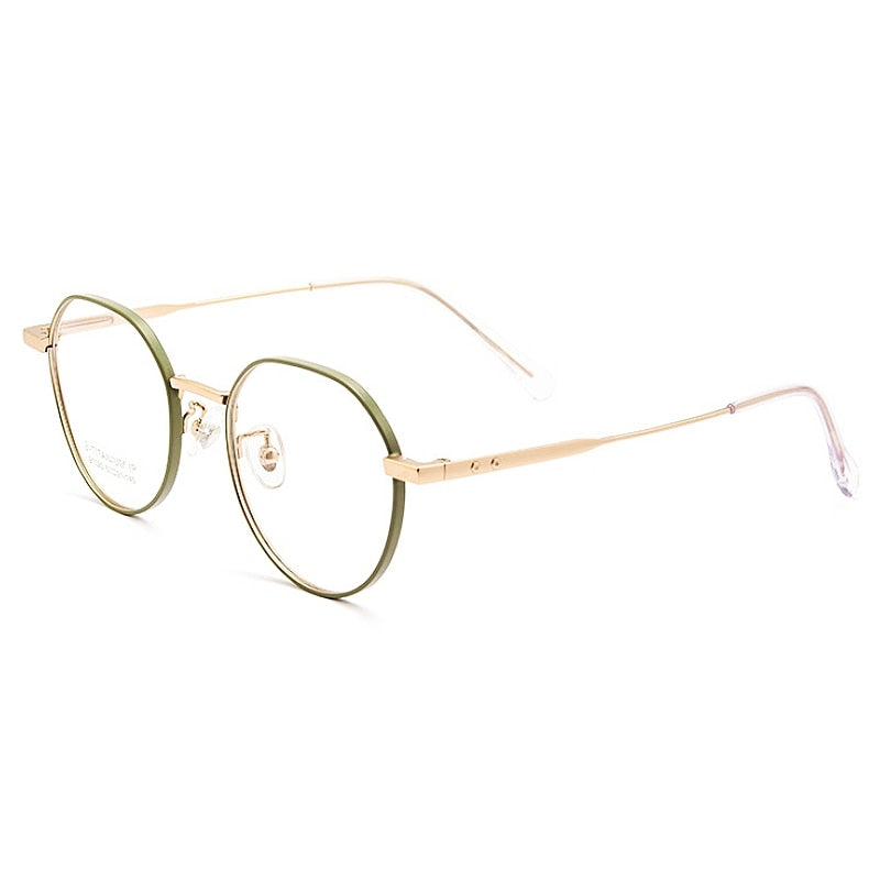 Yimaruili Unisex Full Rim Polygonal Titanium Eyeglasses Bt020t Full Rim Yimaruili Eyeglasses