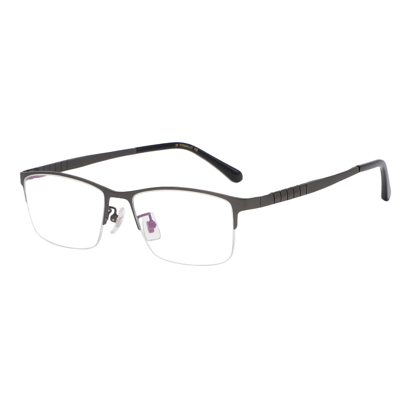 Reven Jate Unisex Semi Rim Square Titanium Frame Eyeglasses 71109 Semi Rim Reven Jate