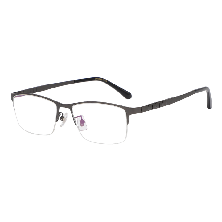 Reven Jate Unisex Semi Rim Square Titanium Frame Eyeglasses 71109 Semi Rim Reven Jate