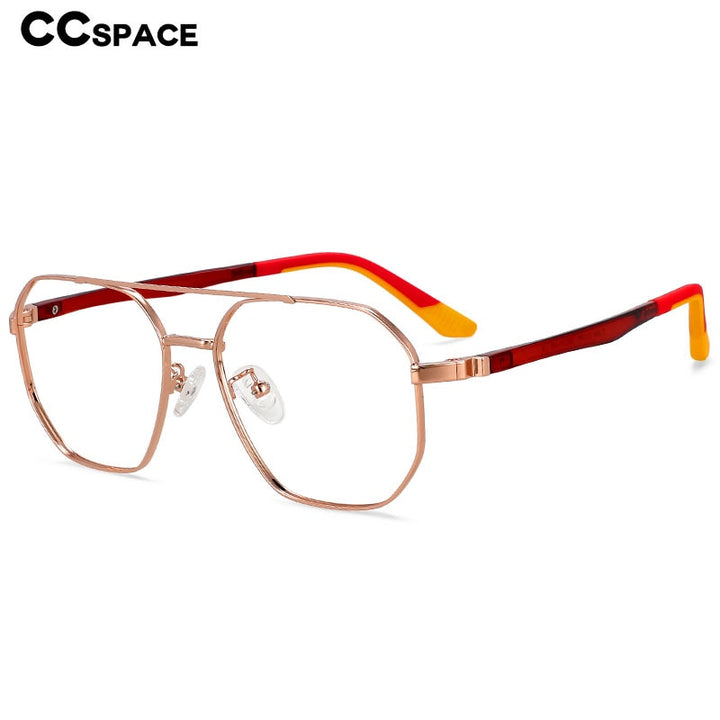 CCspace Unisex Full RIm Oval Double Bridge Alloy Eyeglasses 55604 Full Rim CCspace