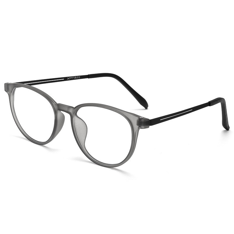 Gmei Unisex Full Rim Round Square Tr 90 Titanium Eyeglasses 9836xp Full Rim Gmei Optical Grey