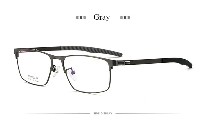 Bclear Men's Full Rim Square Titanium Frame Eyeglasses Bsf1981 Full Rim Bclear