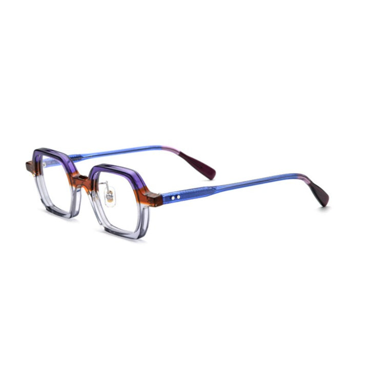 CCspace Unisex Full Rim Small Irregular Square Acetate Eyeglasses 54705 Full Rim CCspace Dark Brown China