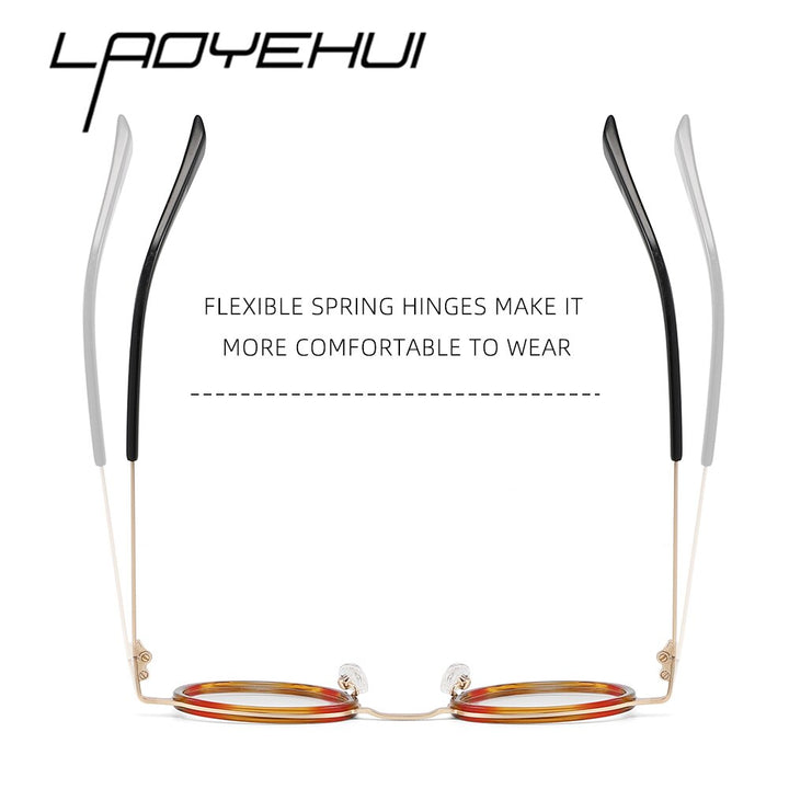 Laoyehui Unisex Full Rim Round Acetate Alloy Reading Glasses Anti-Blue Light Glg8835 Reading Glasses Laoyehui