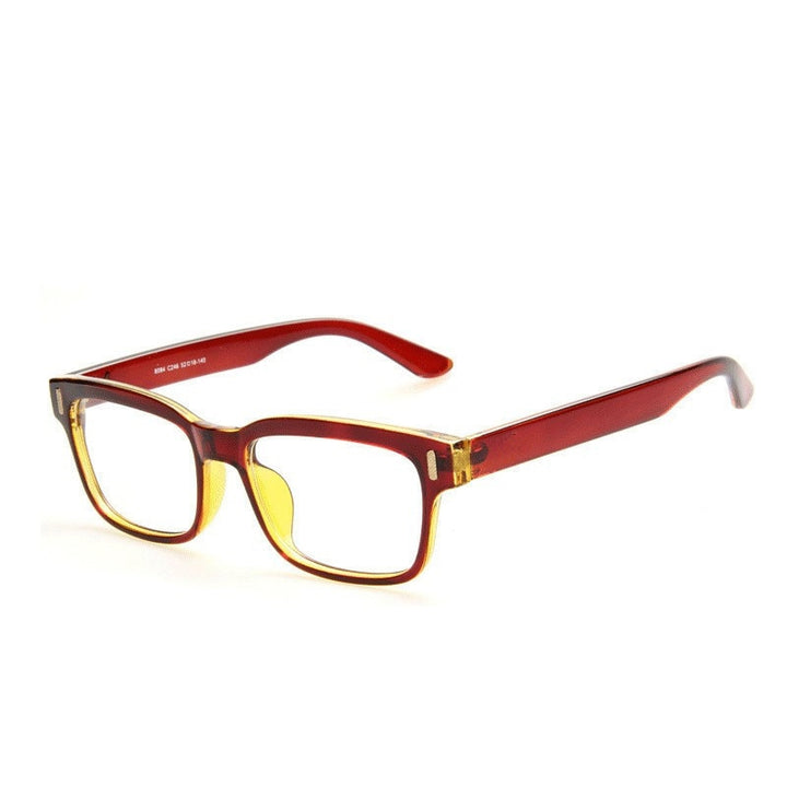 CCspace Unisex Full Rim Square Acetate Eyeglasses 55681 Full Rim CCspace China Tea