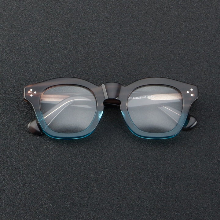 Gatenac Unisex Full Rim Square Acetate Eyeglasses Gxyj931 Full Rim Gatenac