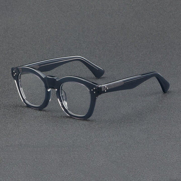 Gatenac Unisex Full Rim Square Acetate Eyeglasses Gxyj931 Full Rim Gatenac Gray