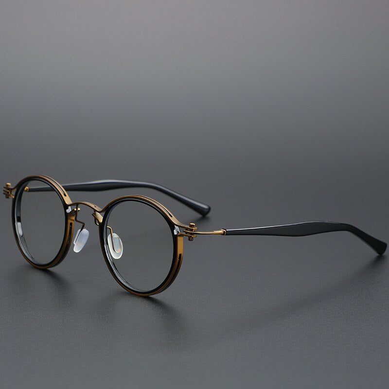 Cubojue Unisex Full Rim Round Alloy Myopic Reading Glasses Reading Glasses Cubojue 0 bronze brown
