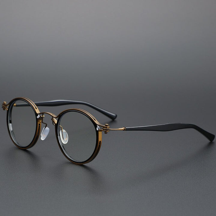 Cubojue Unisex Full Rim Round Alloy Myopic Reading Glasses Reading Glasses Cubojue 0 bronze brown