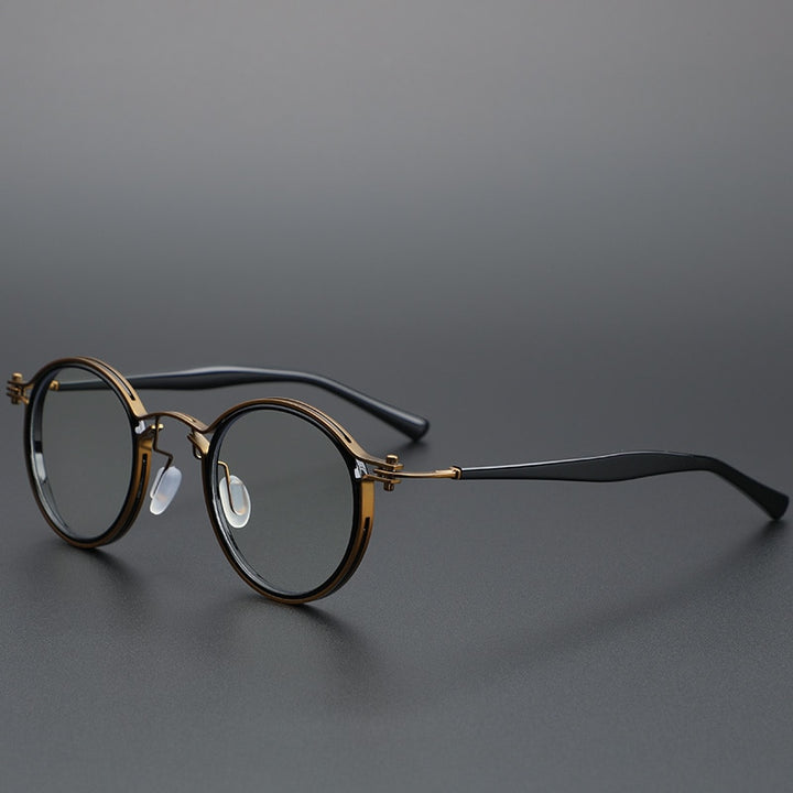 Cubojue Unisex Full Rim Round Alloy Hyperopic Reading Glasses Reading Glasses Cubojue 0 bronze brown