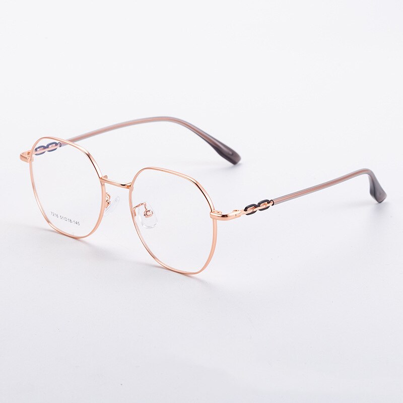 CCspace Unisex Full Rim Polygon Alloy Eyeglasses 55714 Full Rim CCspace Gold China