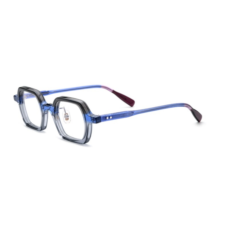 CCspace Unisex Full Rim Small Irregular Square Acetate Eyeglasses 54705 Full Rim CCspace Gray China