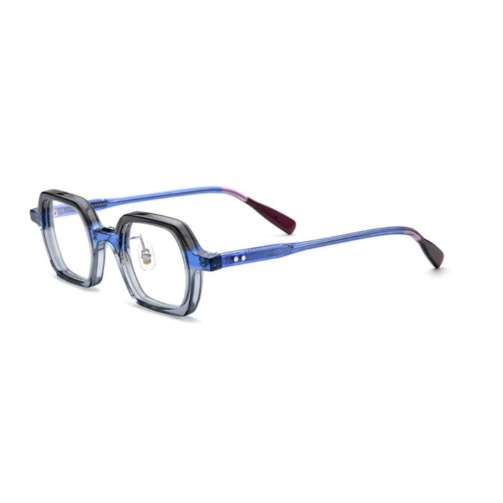 CCspace Unisex Full Rim Small Irregular Square Acetate Eyeglasses 54705 Full Rim CCspace Gray China