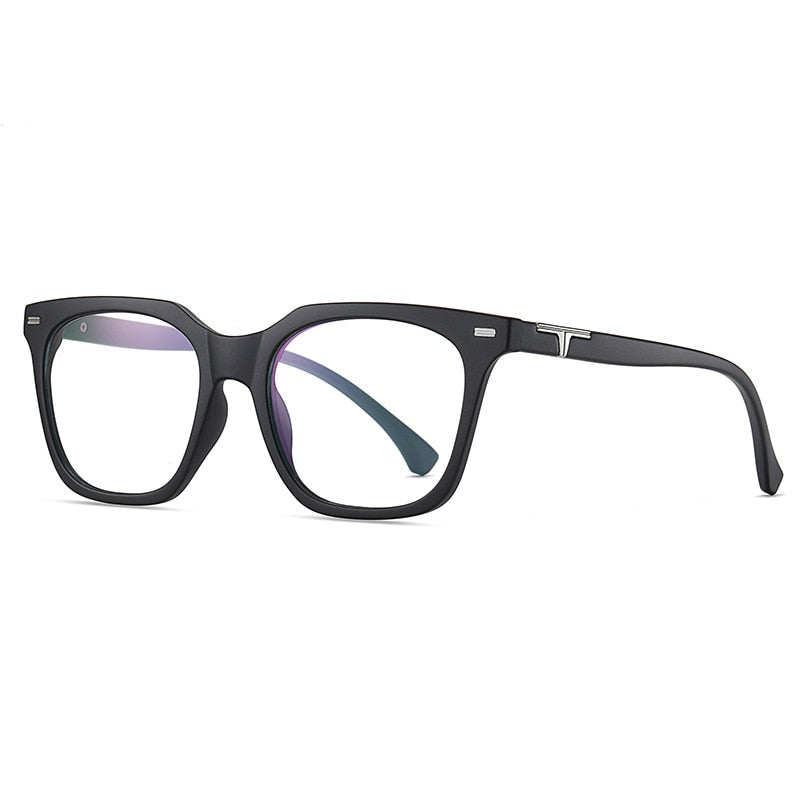 CCspace Unisex Full RIm Square Tr 90 Titanium Eyeglasses 55171 Full Rim CCspace China MatteBlack